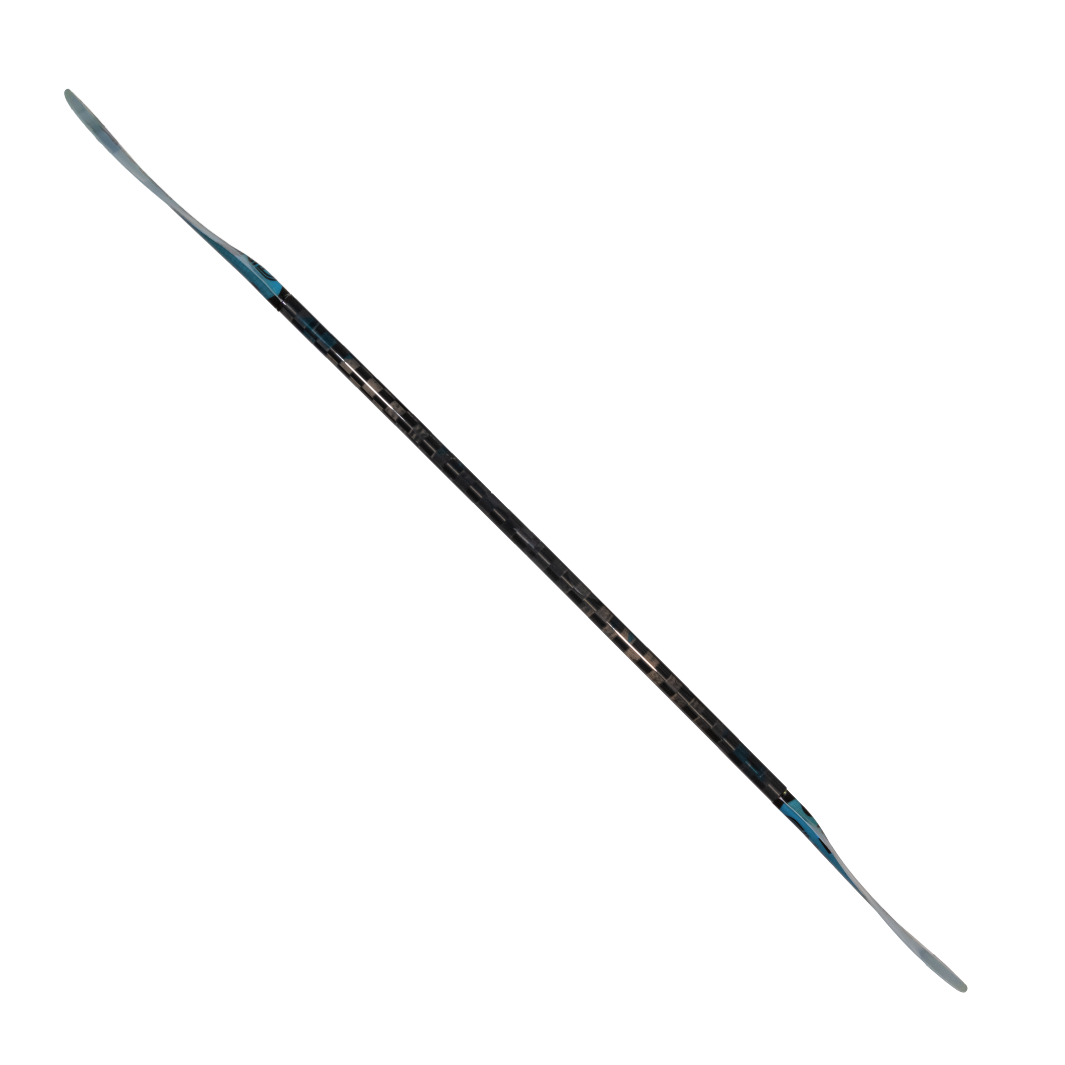 Full Paddle side profile Of The New Whitewater Aqua Bound Aerial Minor fiberglass kayak paddle In A 1-Piece straight Shaft