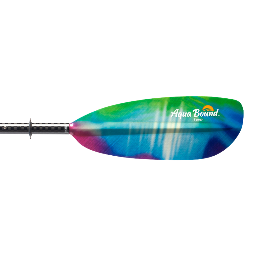 tango fiberglass 4-piece posi-lok kayak paddle northern lights right blade#color_northern-lights