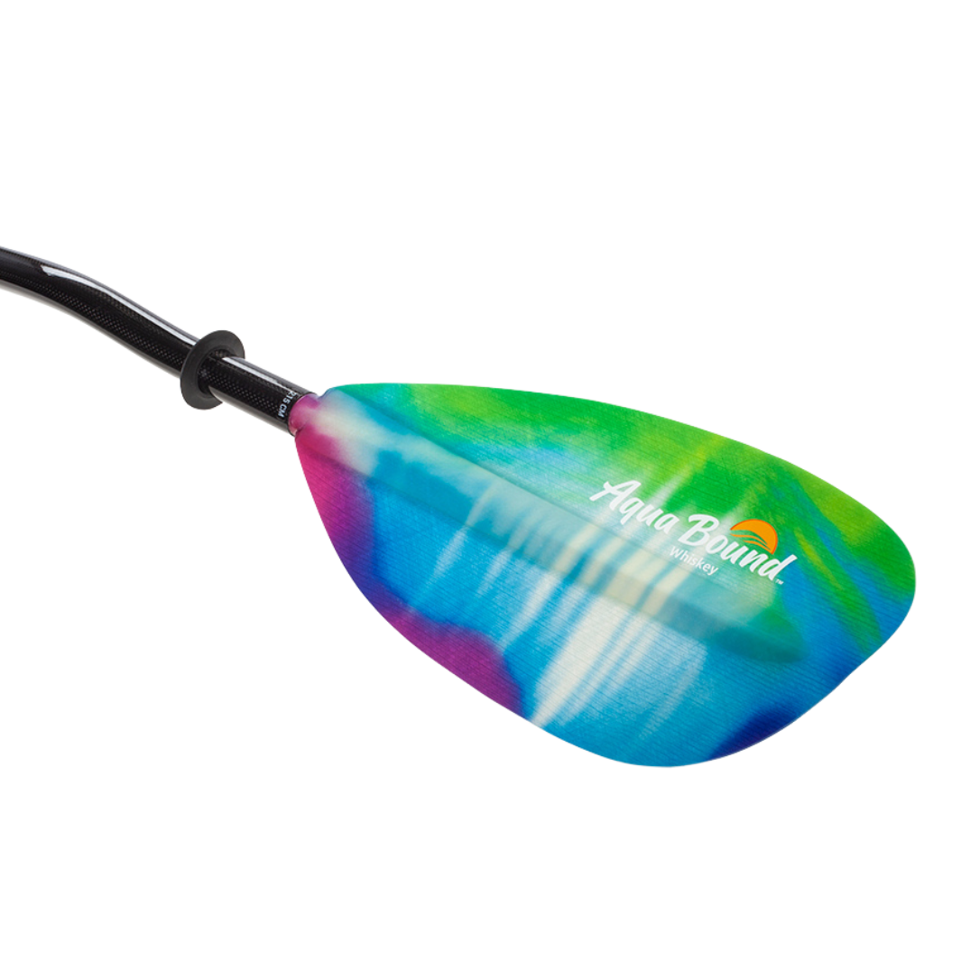 whiskey fiberglass 2-piece bent shaft paddle northern lights blade angled#color_northern-lights