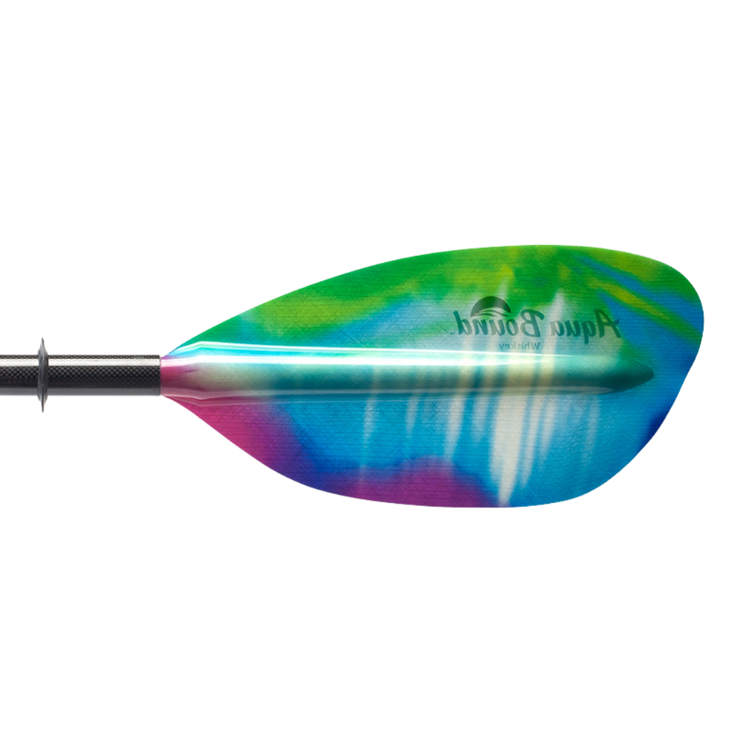 whiskey fiberglass 2-piece bent shaft paddle northern lights blade back#color_northern-lights