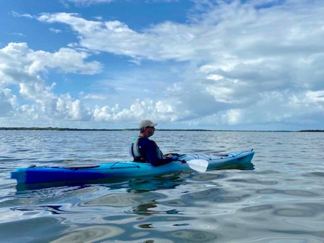 The River Chaz founder, Charles Bauer, kayaking at the Shell Key Preserve in St. Petersberg, Florida