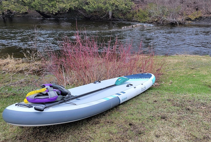 Taking a SUP on a Canoe Race