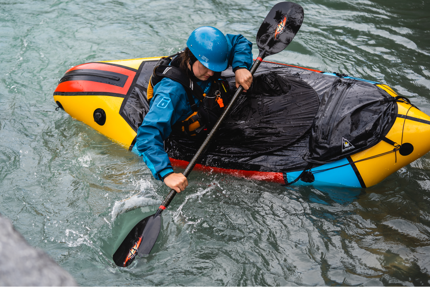 Popping up with a low brace while packrafting 