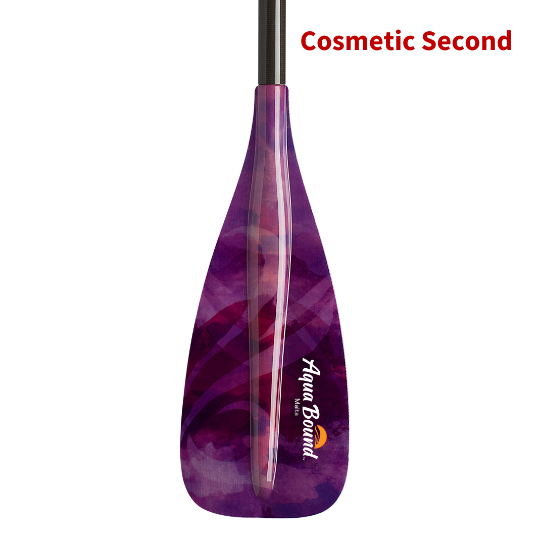 Malta fiberglass 1-piece berry SUP paddle blade front#color_berry