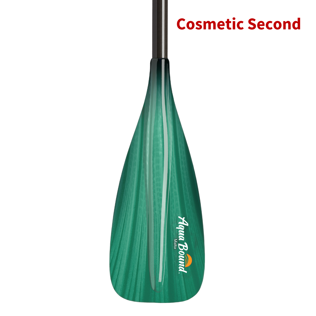 Malta fiberglass 1-piece green tide SUP paddle blade front#color_green-tide