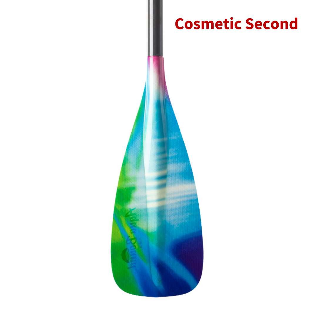 Malta fiberglass 1-piece northern lights SUP paddle blade power face#color_northern-lights