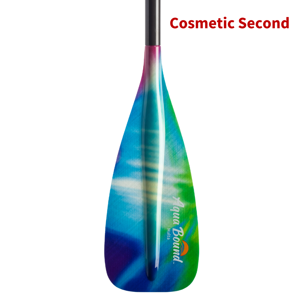 Malta fiberglass 2-piece northern lights SUP paddle blade front#color_northern-lights