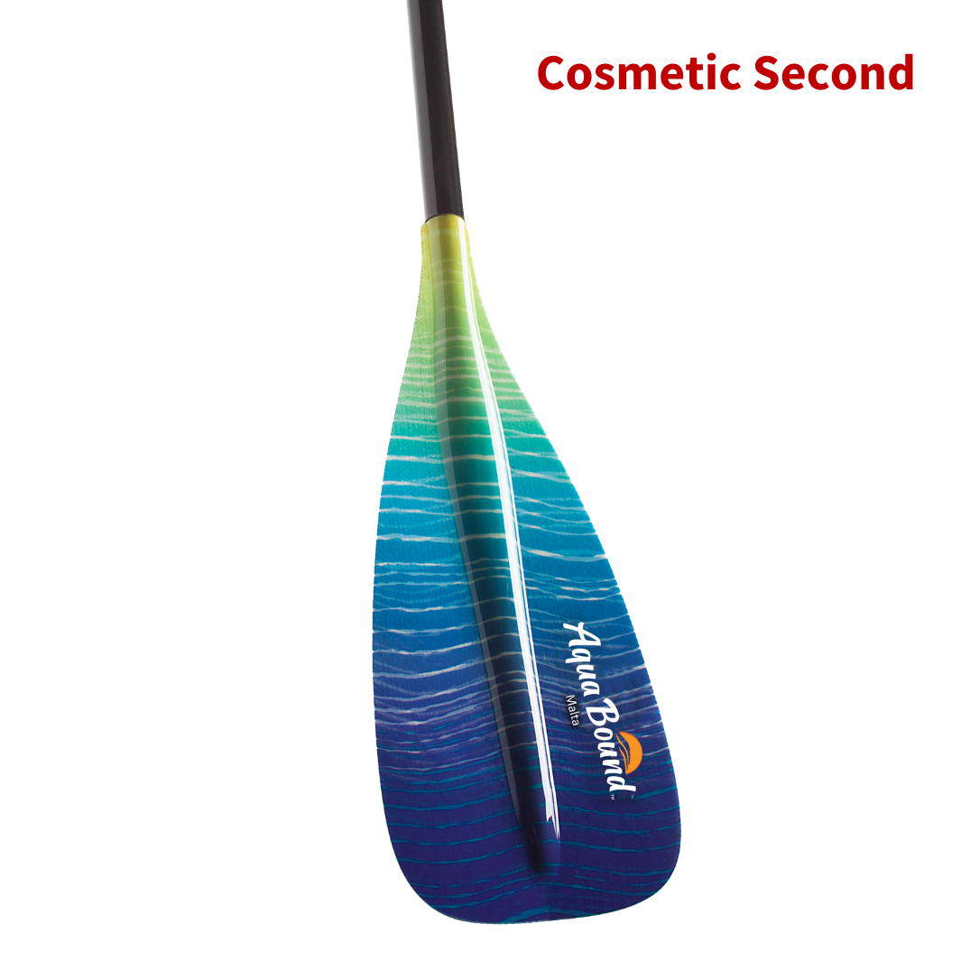 Malta fiberglass 2-piece sunwave SUP paddle blade angled#color_suwave