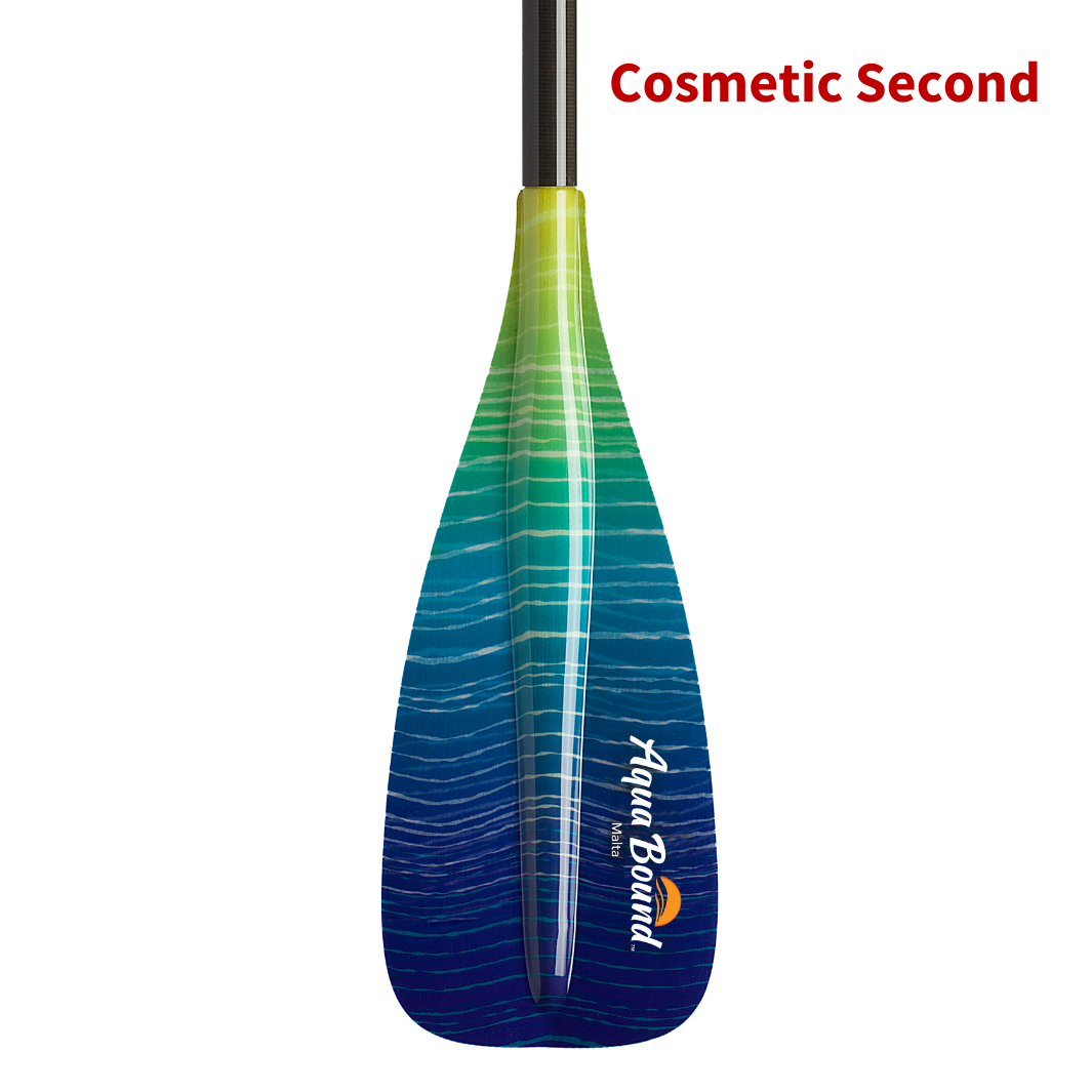 Malta fiberglass 2-piece sunwave SUP paddle blade front#color_suwave
