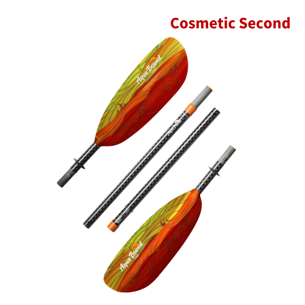 tango fiberglass 4-piece posi-lok kayak paddle fuego breakdown